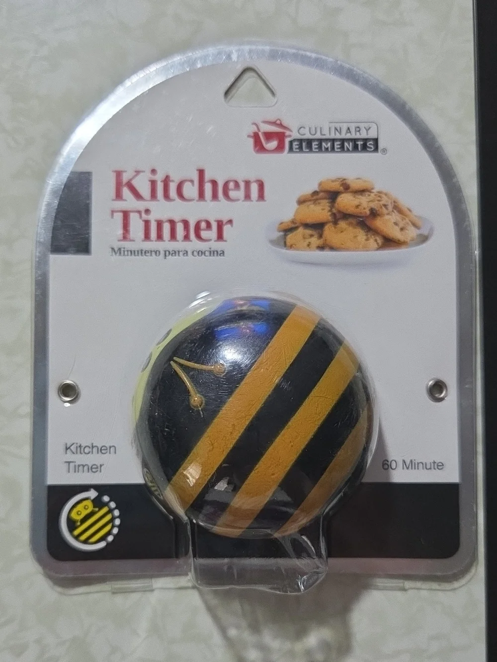 Yellow & Black Bee Stripe Kitchen Timer - 60 Minute